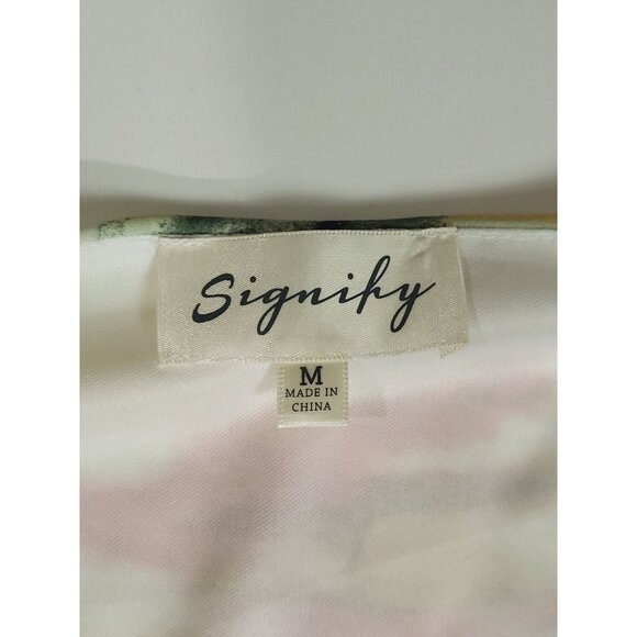 Signify Womens Multicolor Pleated Midi Dress With Flutter Sleeves & Smocked Wais - Picture 10 of 11